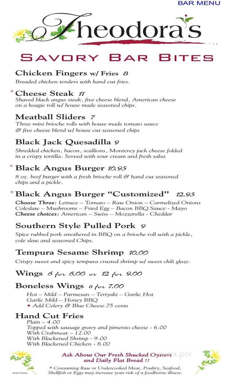Theodora's - Drums, PA menu_pic