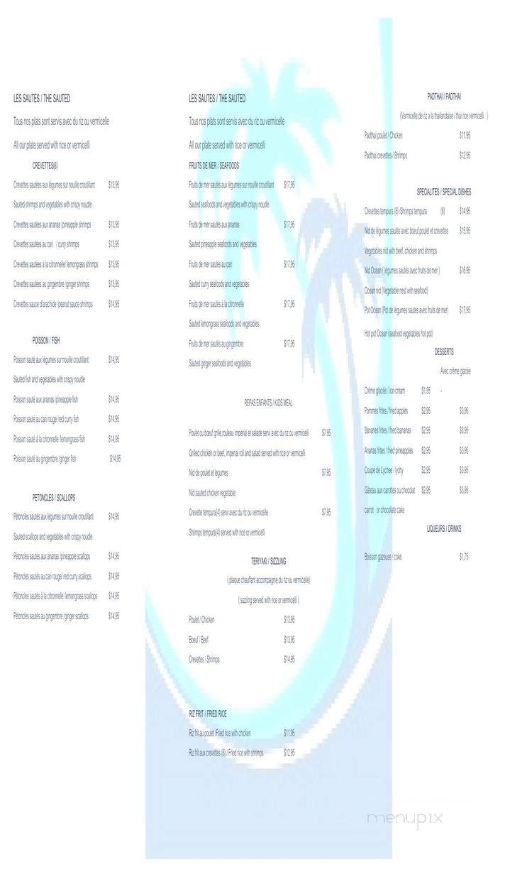 Oriental Delice - Laval, QC menu_pic