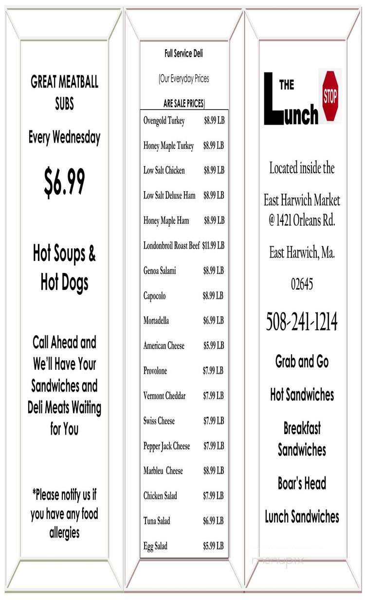 Lunch Stop - Harwich, MA menu_pic