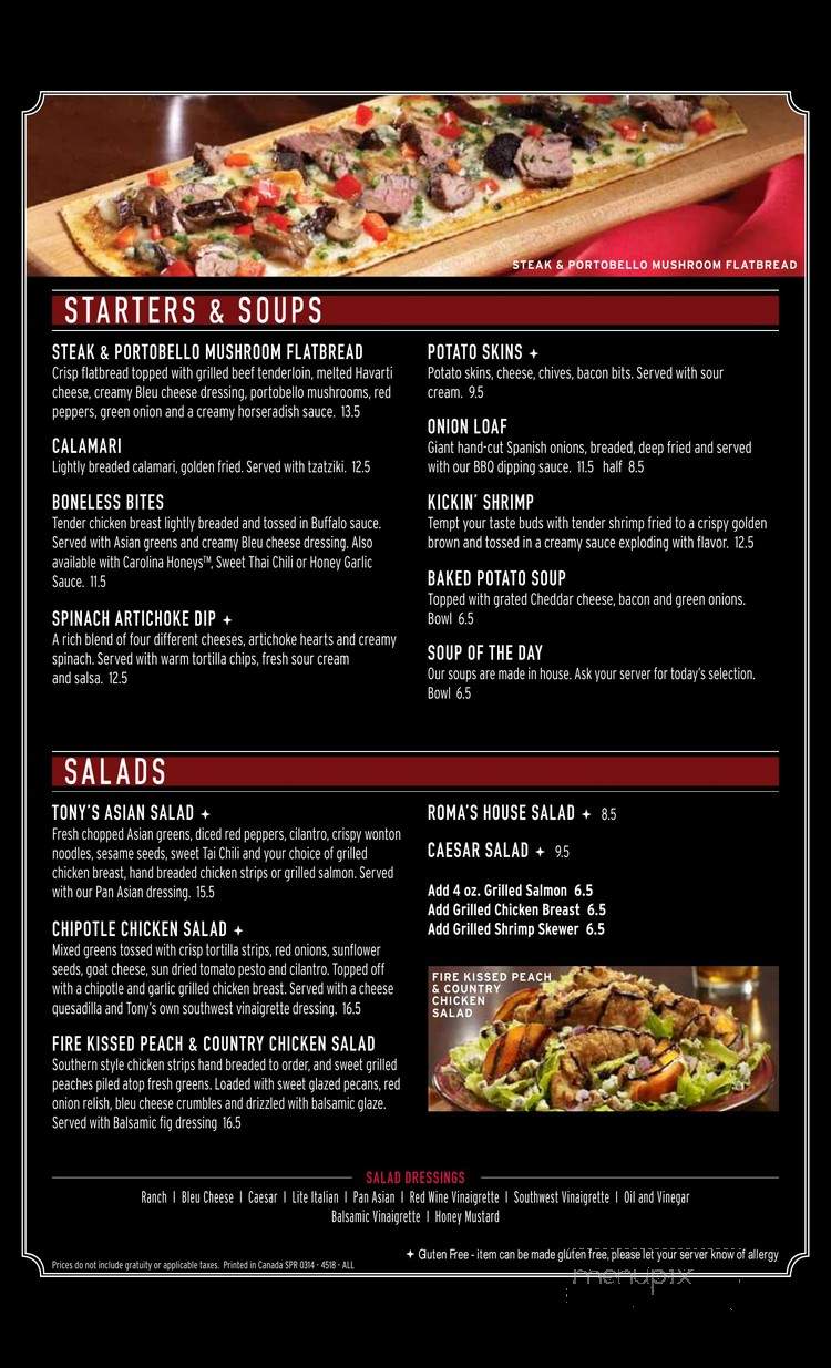 Bridge Restaurant & Tavern - Port Stanley, ON menu_pic