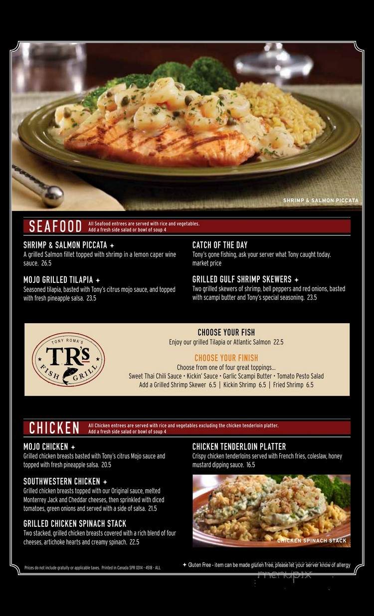Bridge Restaurant & Tavern - Port Stanley, ON menu_pic