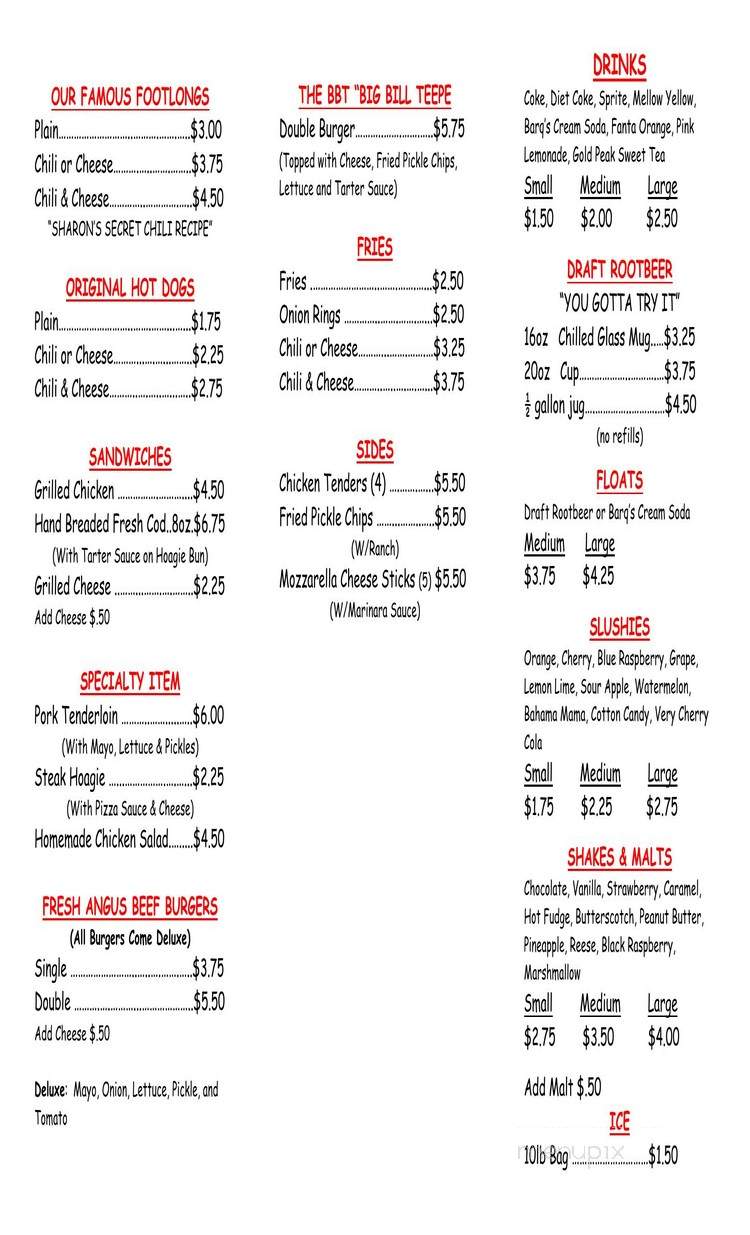 Teepe's Sharon Dipity's - West Harrison, IN menu_pic