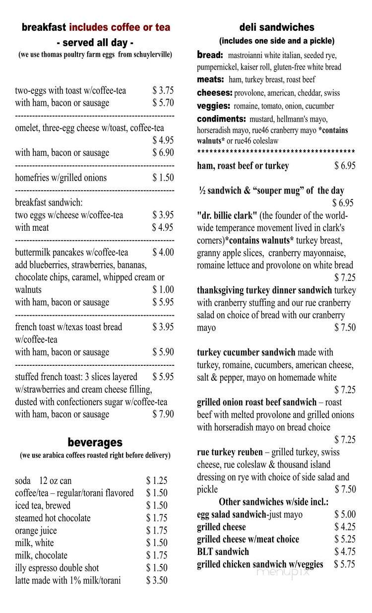 Rue 46 Cafe and Bakery - Queensbury, NY menu_pic