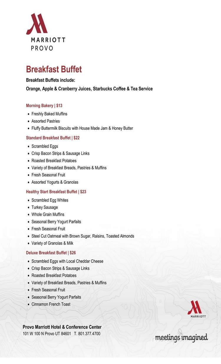 Marriott-Provo Hotel & Conf - Provo, UT menu_pic