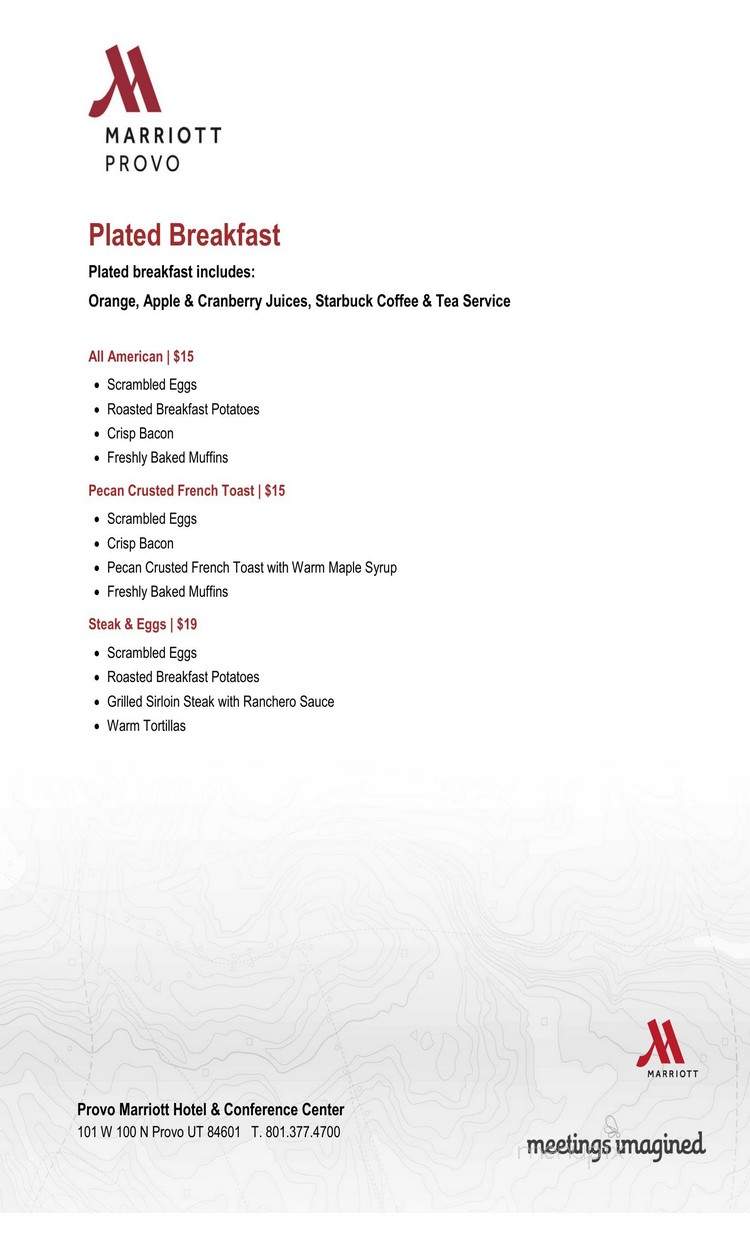 Marriott-Provo Hotel & Conf - Provo, UT menu_pic