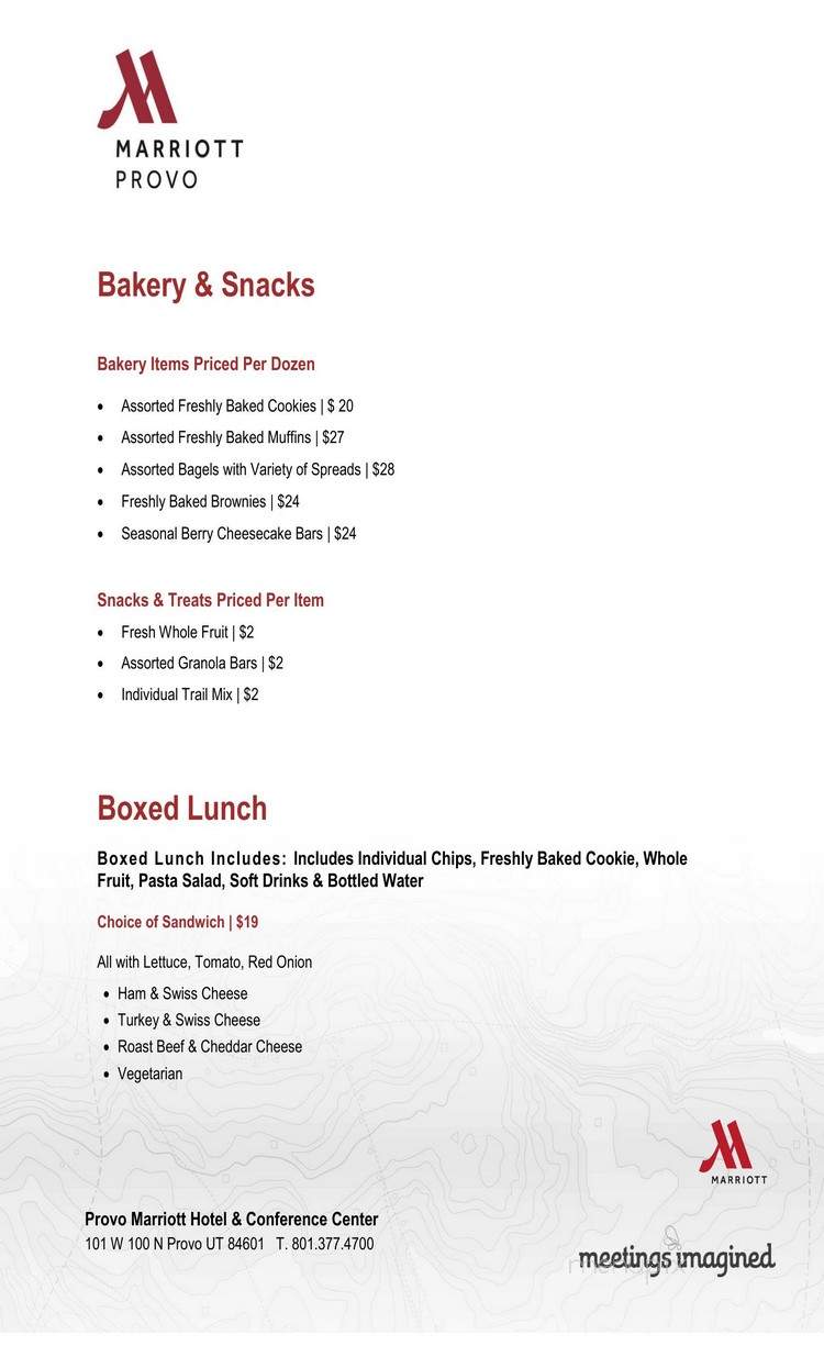 Marriott-Provo Hotel & Conf - Provo, UT menu_pic