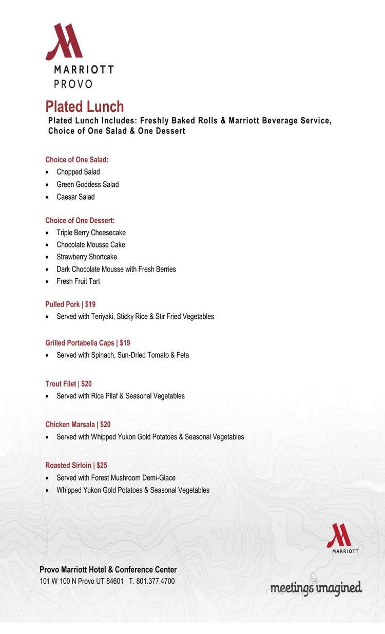 Marriott-Provo Hotel & Conf - Provo, UT menu_pic
