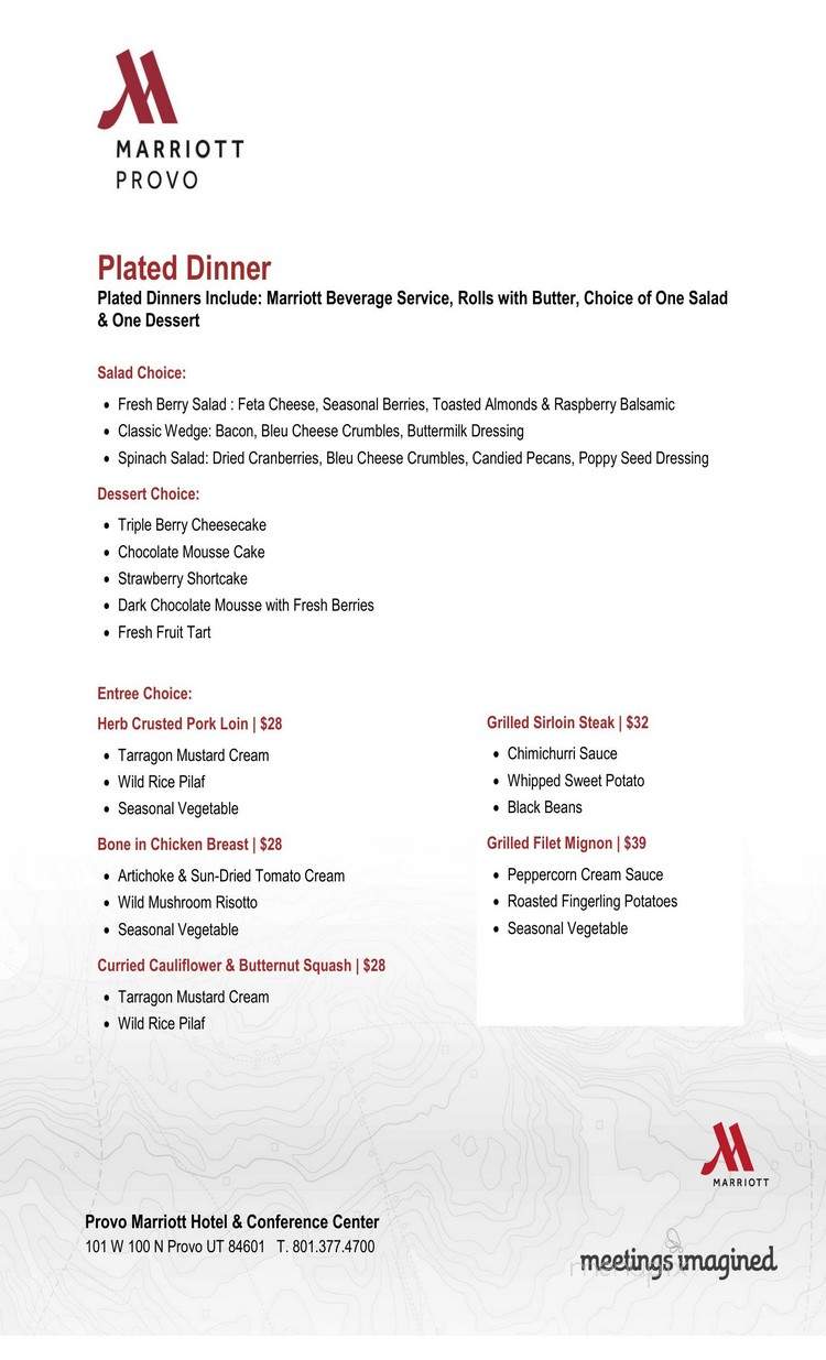 Marriott-Provo Hotel & Conf - Provo, UT menu_pic