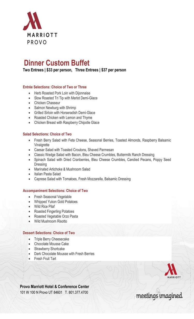 Marriott-Provo Hotel & Conf - Provo, UT menu_pic