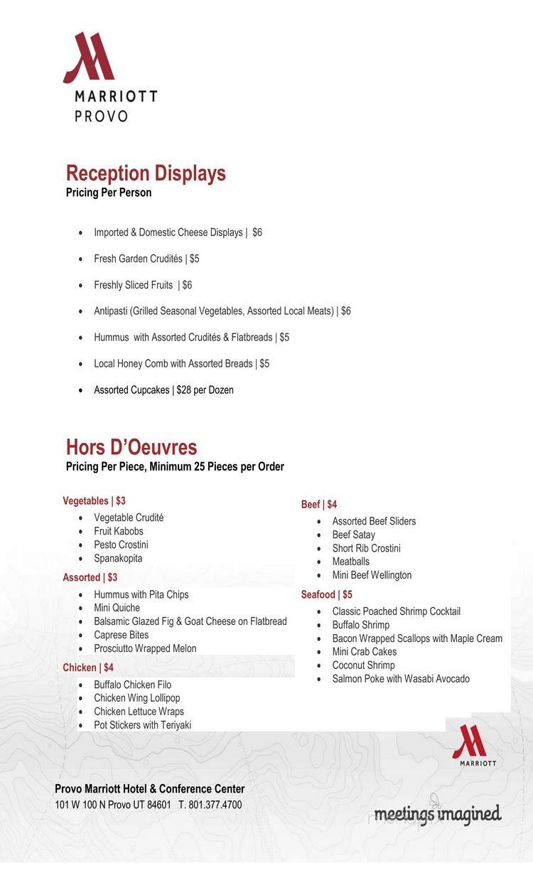 Marriott-Provo Hotel & Conf - Provo, UT menu_pic