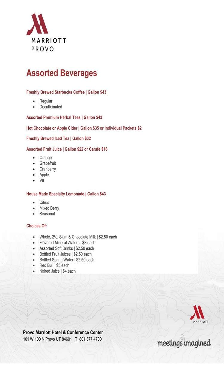 Marriott-Provo Hotel & Conf - Provo, UT menu_pic