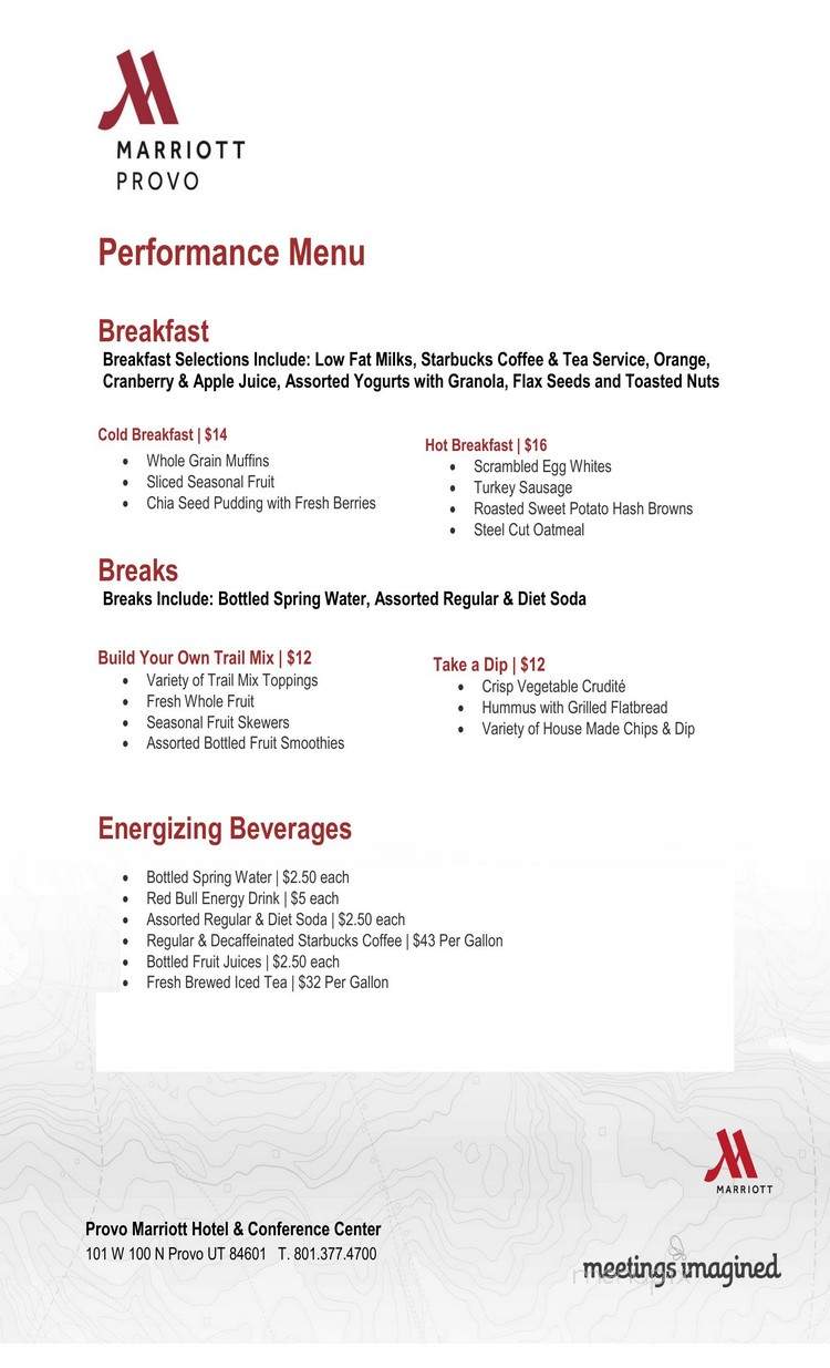 Marriott-Provo Hotel & Conf - Provo, UT menu_pic