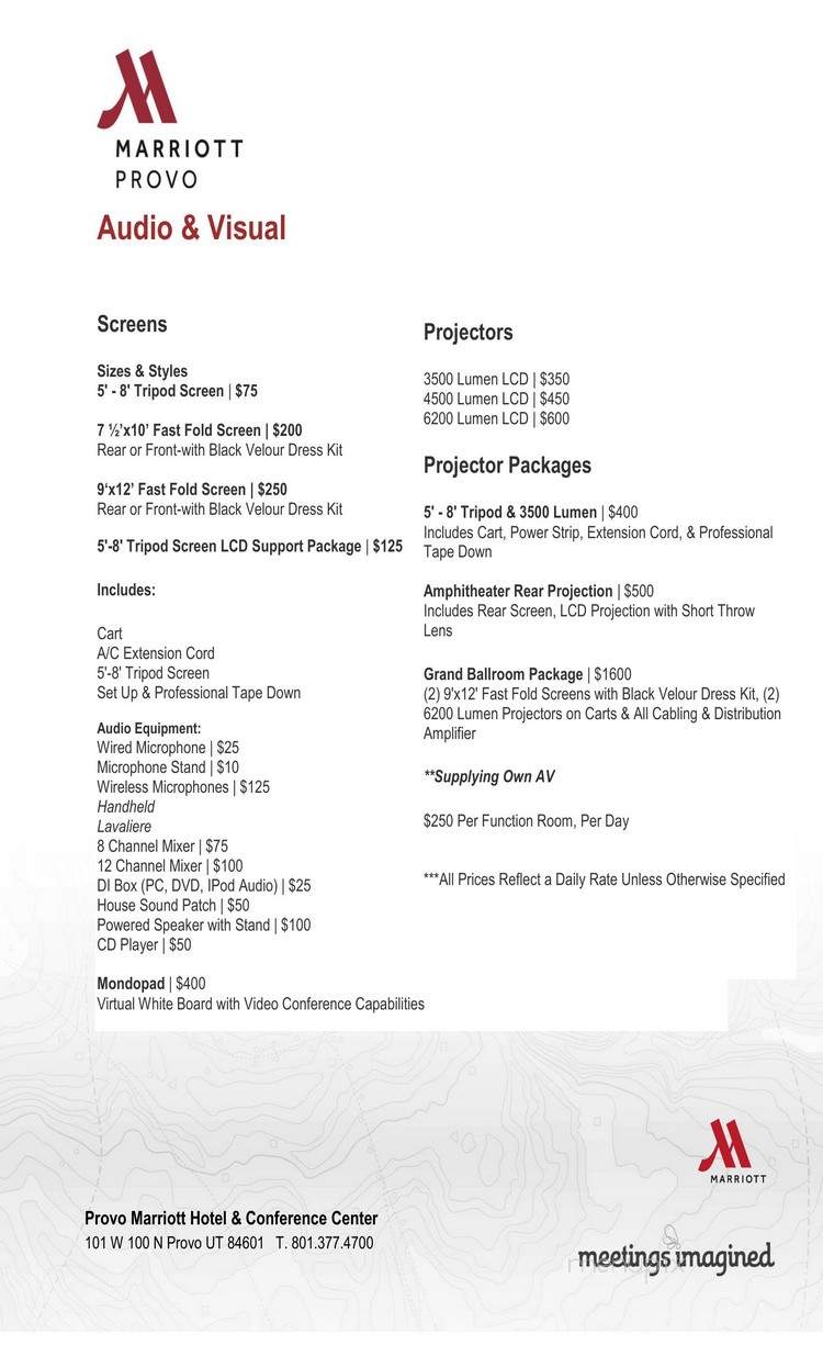 Marriott-Provo Hotel & Conf - Provo, UT menu_pic