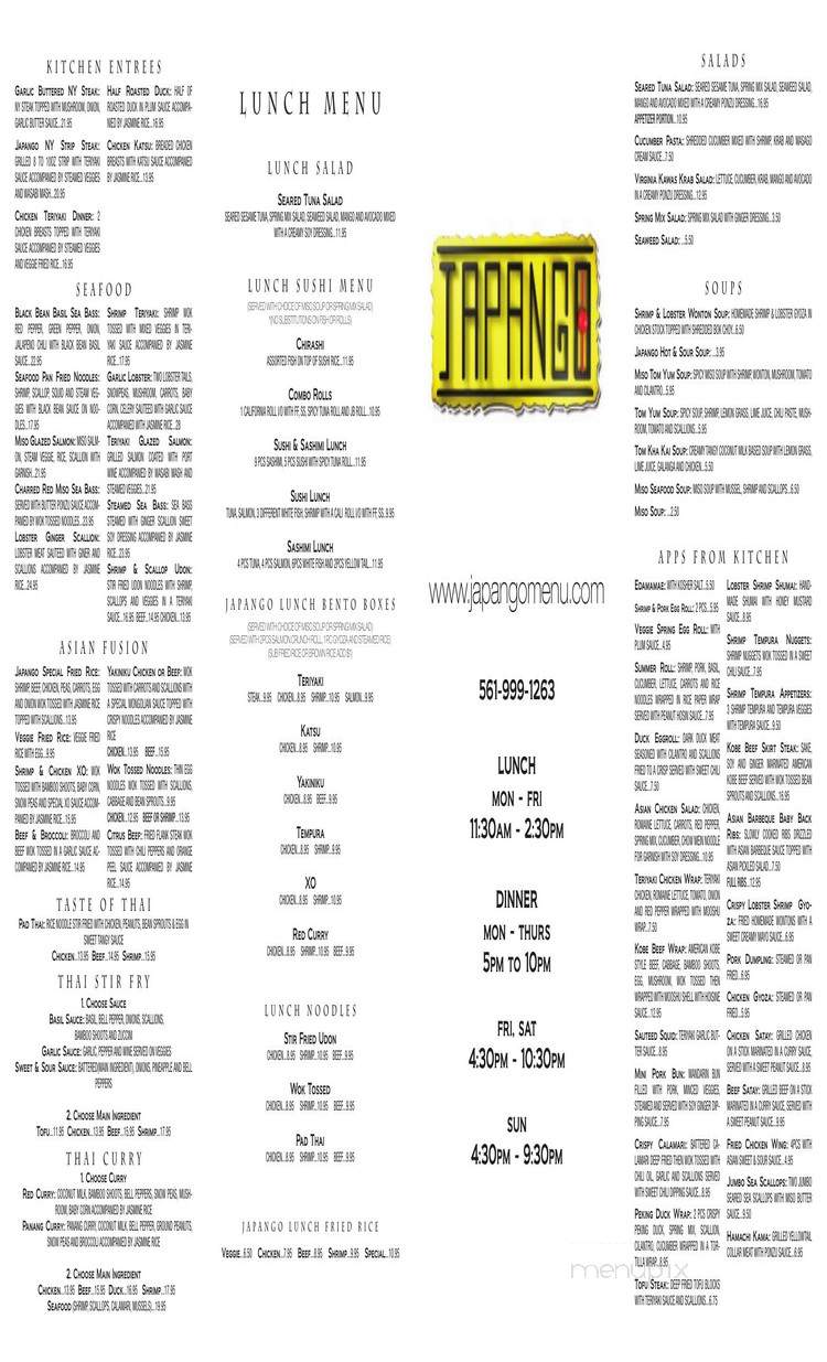 Japango - Boca Raton, FL menu_pic