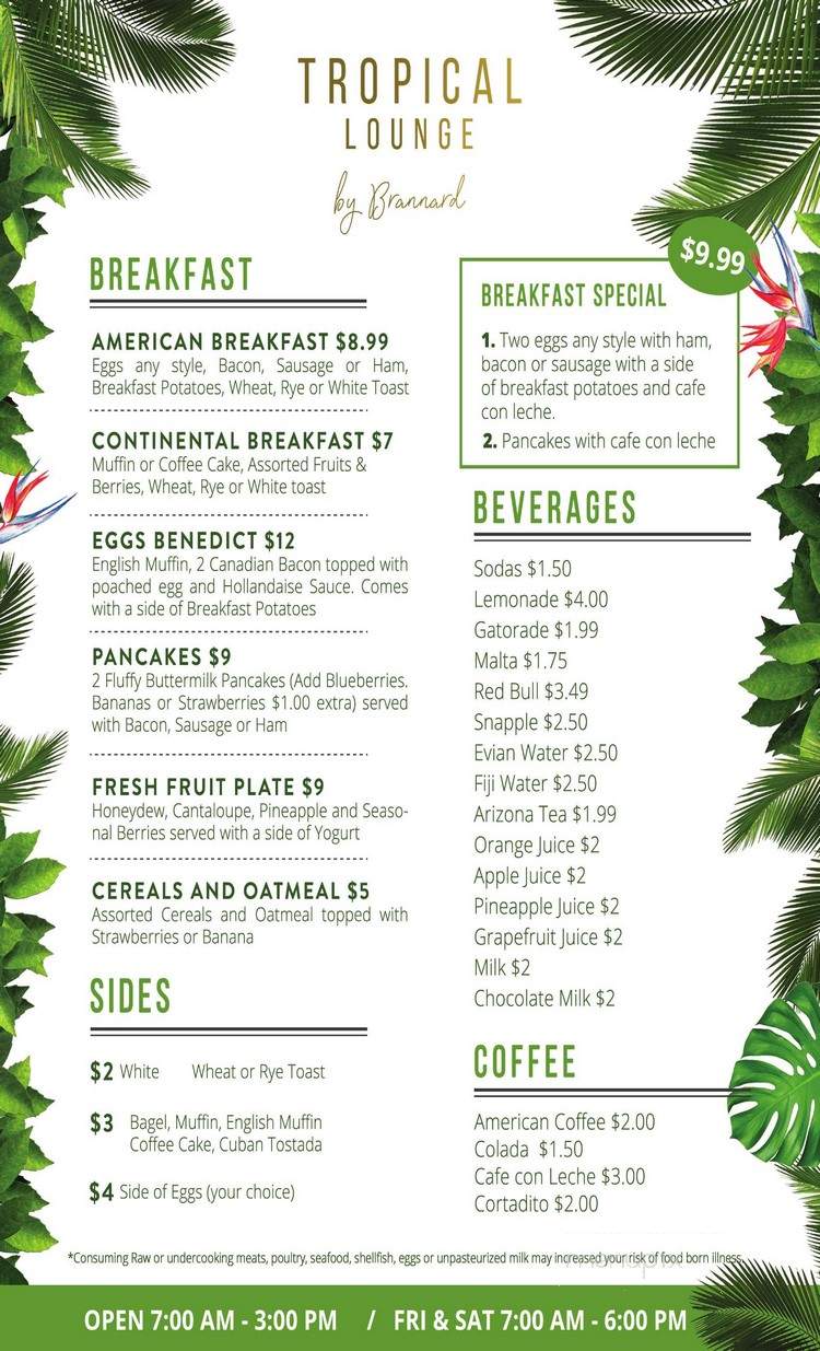 Tropical Lounge - Miami Beach, FL menu_pic