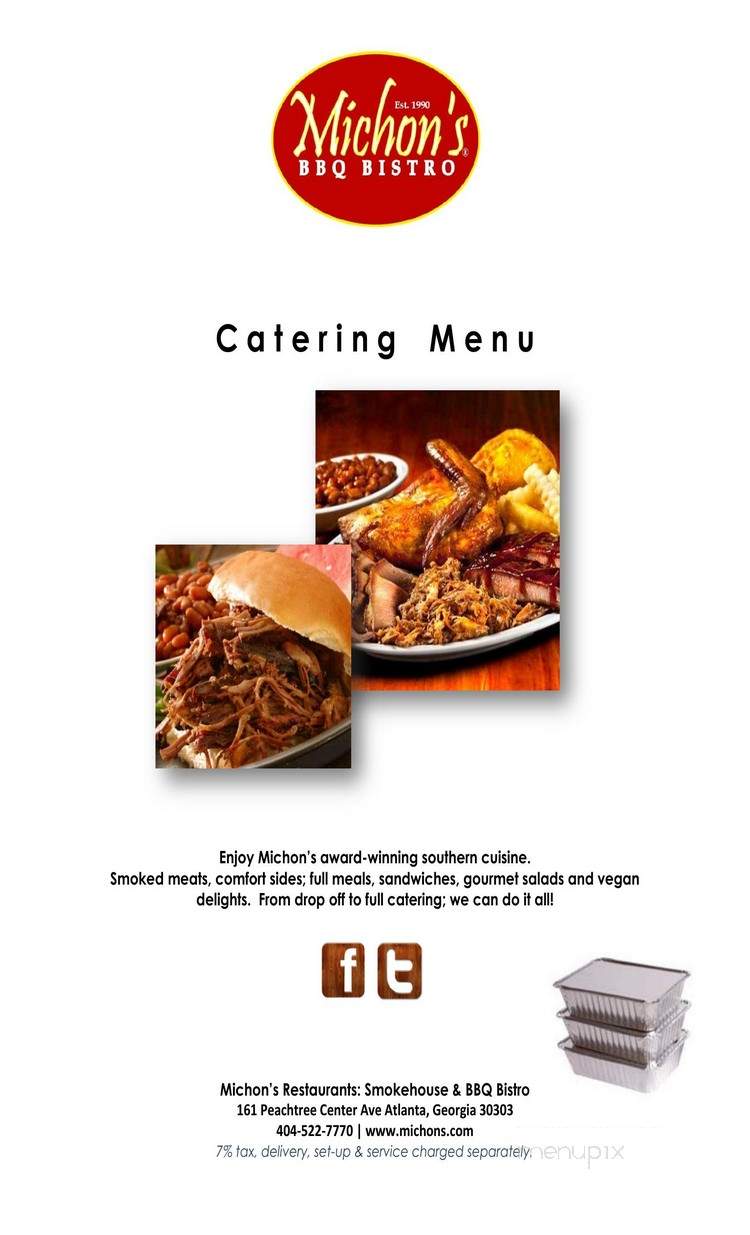 Michon's Smokehouse - Atlanta, GA menu_pic