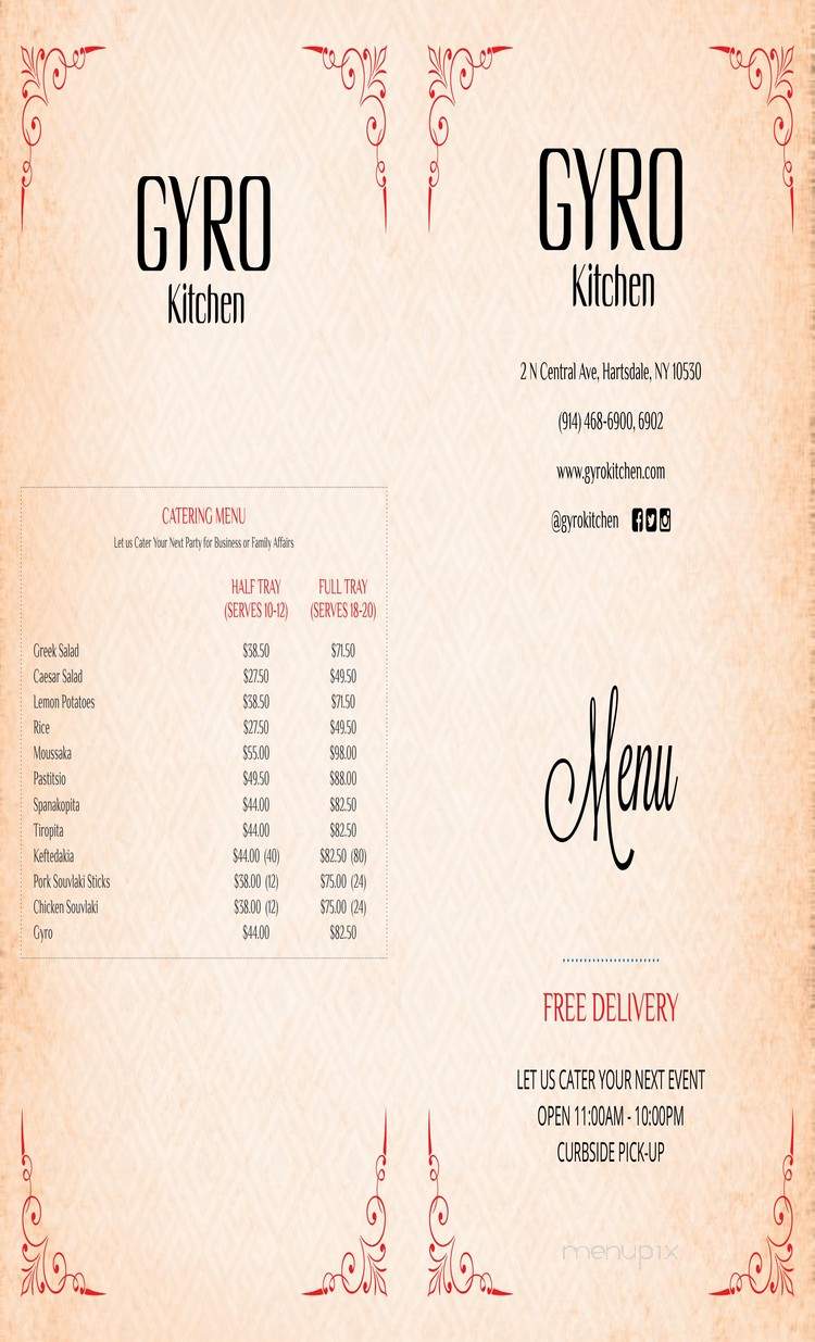 Gyro Kitchen - Hartsdale, NY menu_pic