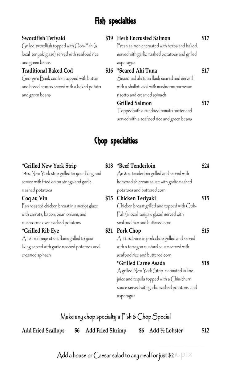 Fish and Chops - Southington, CT menu_pic