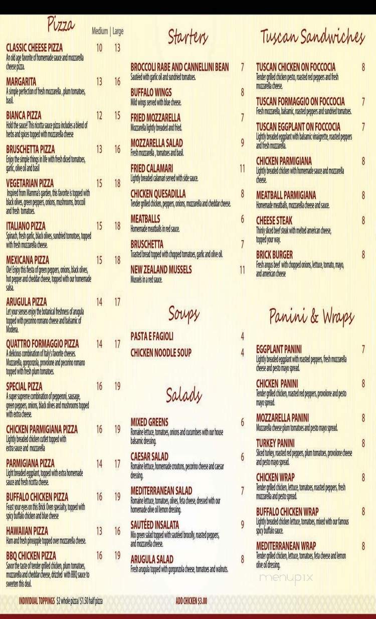 Brick Oven - Palisades Park, NJ menu_pic