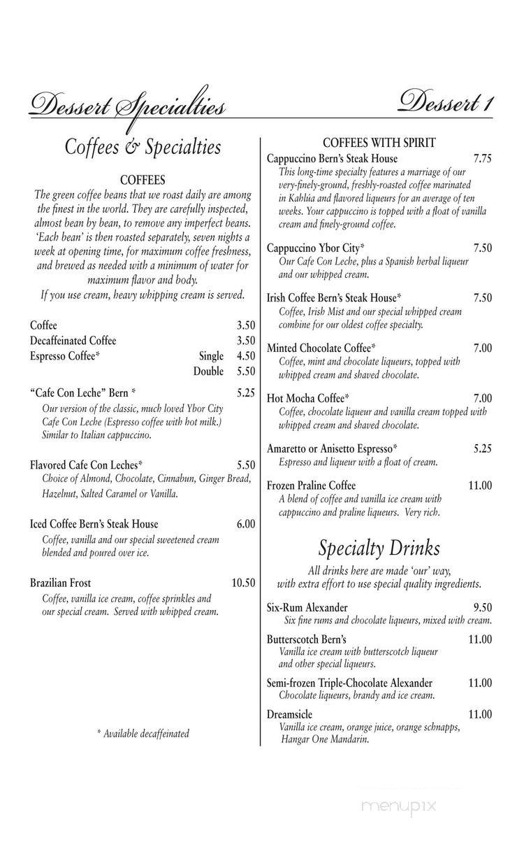 Harry Waugh Dessert Room - Tampa, FL menu_pic