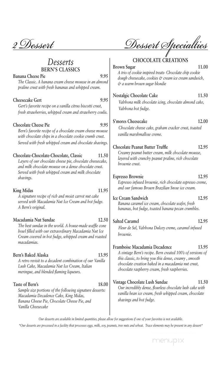 Harry Waugh Dessert Room - Tampa, FL menu_pic