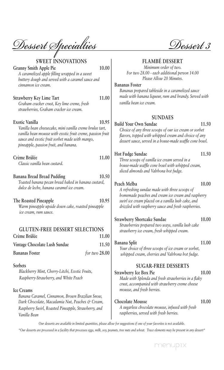 Harry Waugh Dessert Room - Tampa, FL menu_pic