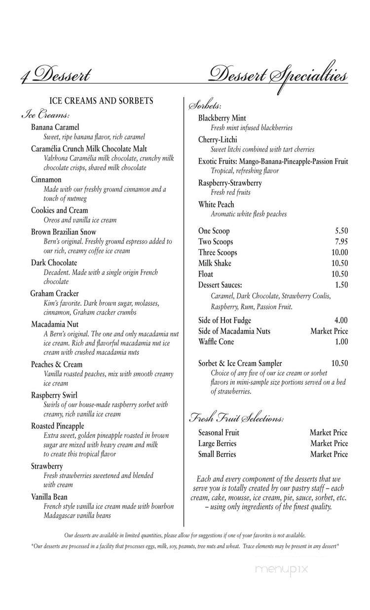 Harry Waugh Dessert Room - Tampa, FL menu_pic