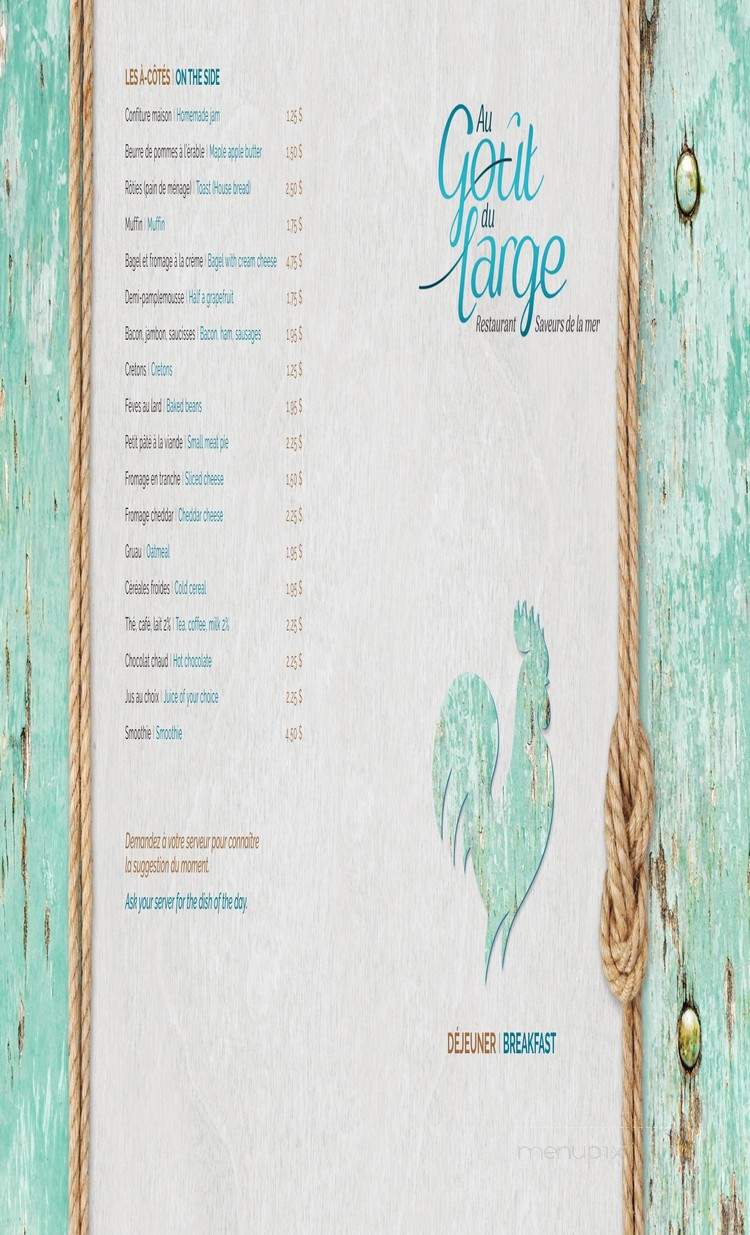 Au gout du Large - Sainte-Flavie, QC menu_pic
