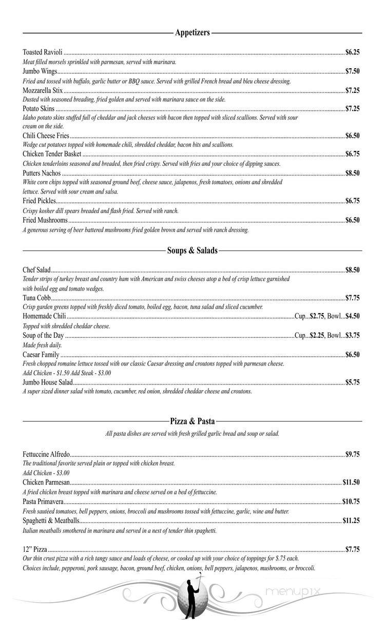 Putters Bar & Grill - Maryville, IL menu_pic