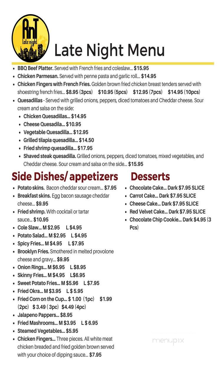 RnT Late Night - Miami, FL menu_pic