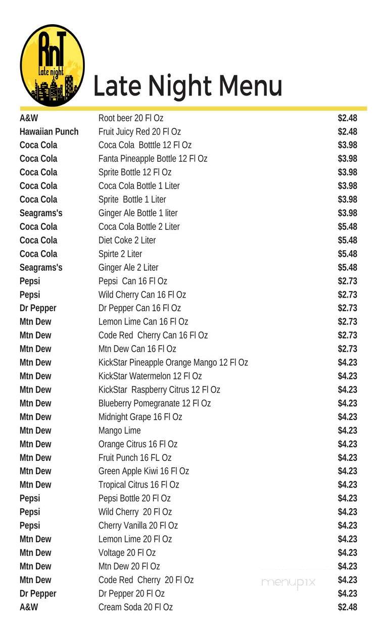 RnT Late Night - Miami, FL menu_pic