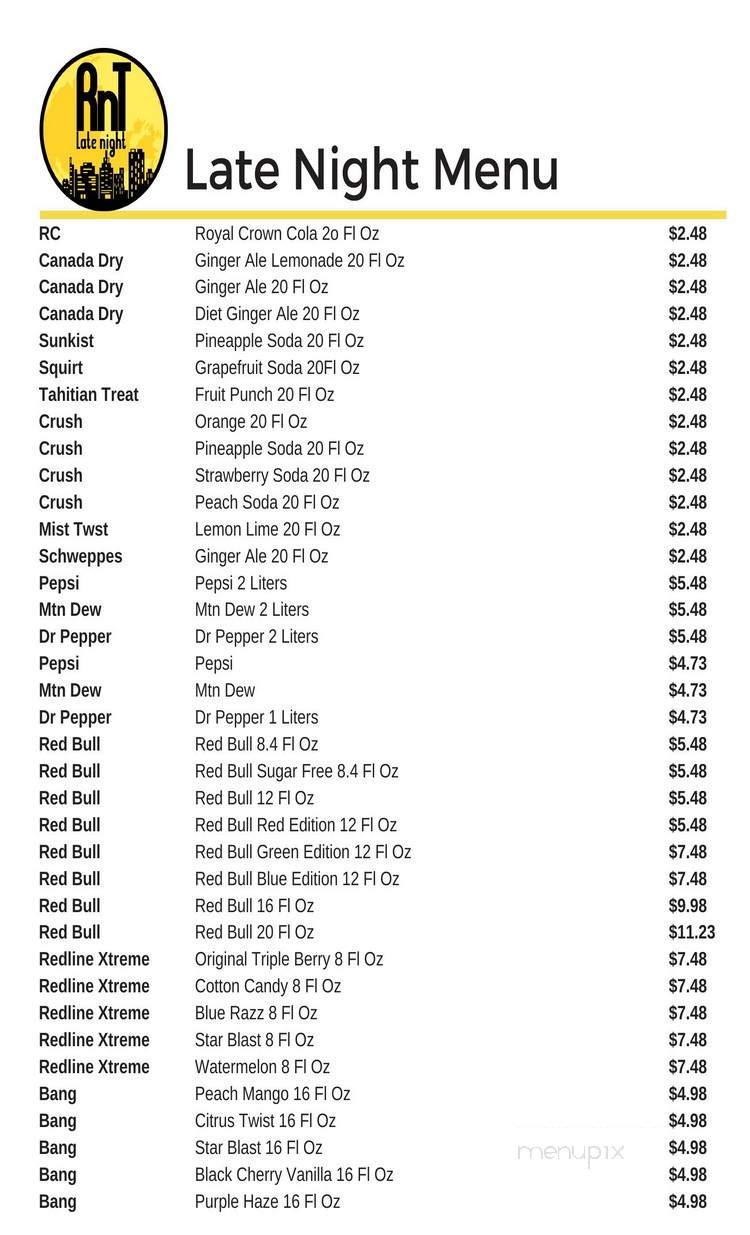RnT Late Night - Miami, FL menu_pic