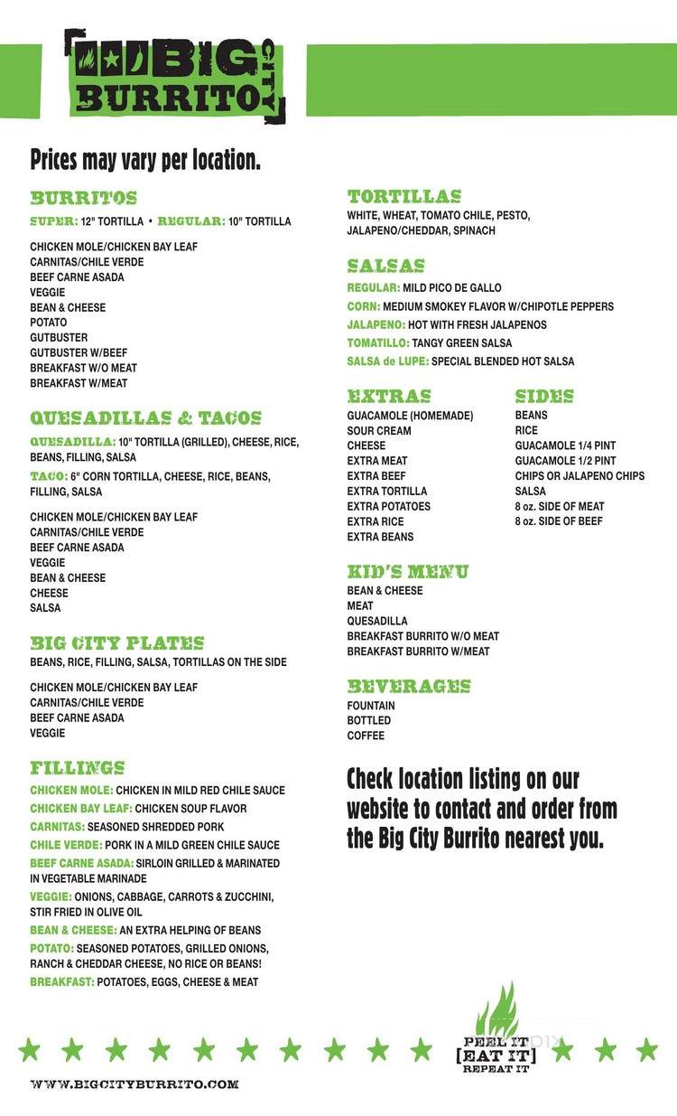 Big City Burrito - Kearney, NE menu_pic