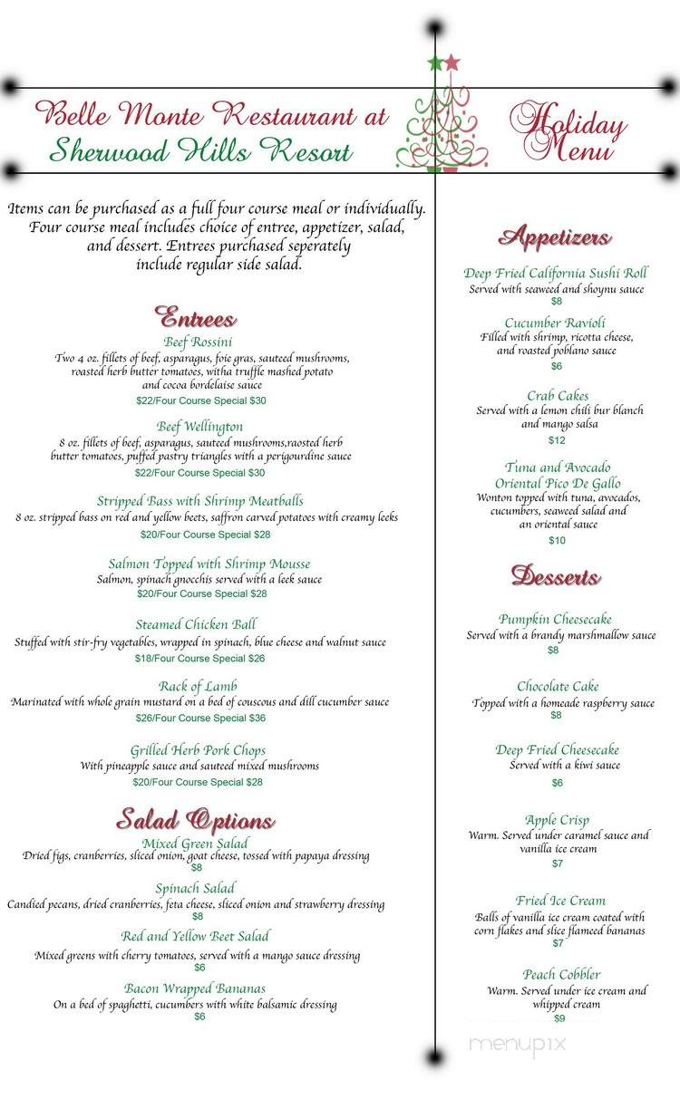 Belle Monte Restaurant - Wellsville, UT menu_pic