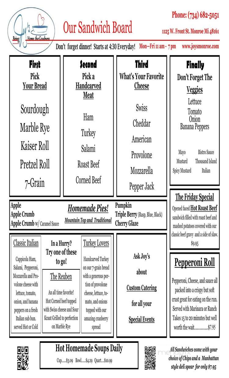 Events with Joy - Monroe, MI menu_pic