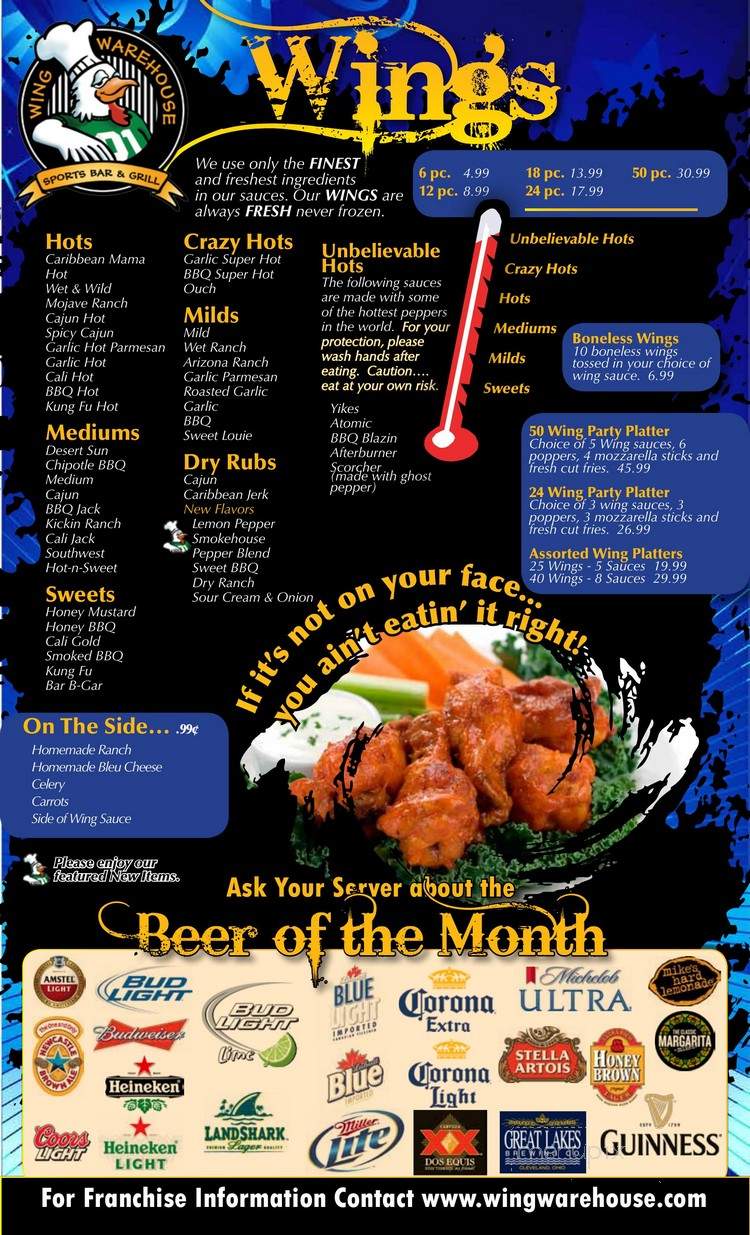 Wing Warehouse - Niles, OH menu_pic