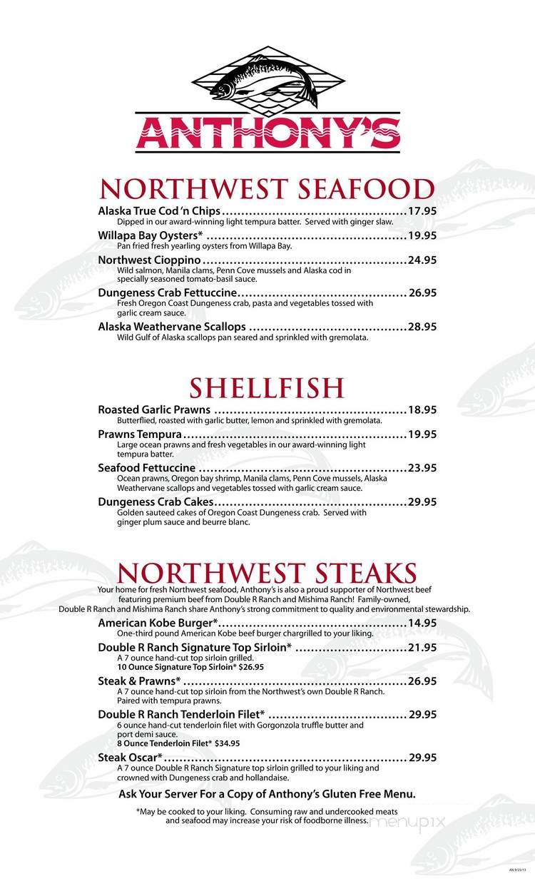 Anthony's Fish Bar - Lynnwood, WA menu_pic