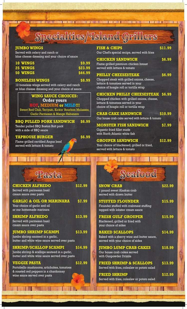 Treasure Island Tap House - Treasure Island, FL menu_pic