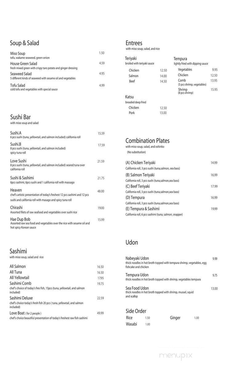 I Love Sushi - Grayslake, IL menu_pic