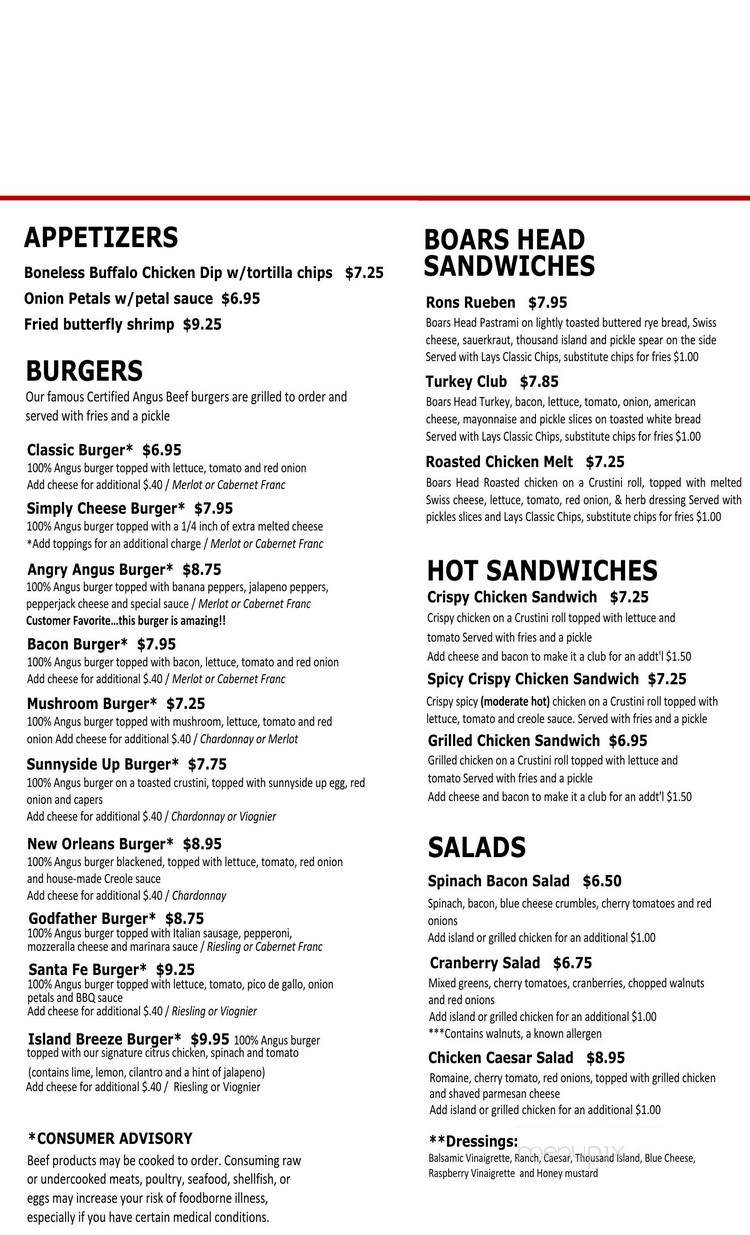 Tortuga Grille - Troutman, NC menu_pic