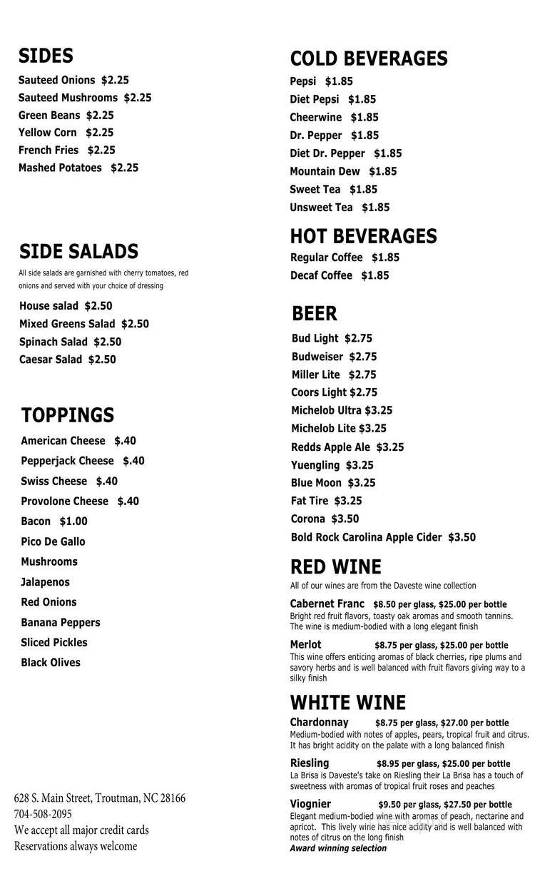 Tortuga Grille - Troutman, NC menu_pic