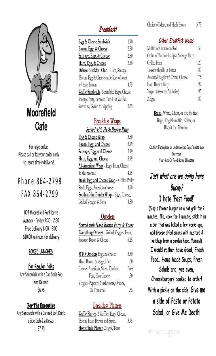 Moorefield Cafe - Richmond, VA menu_pic