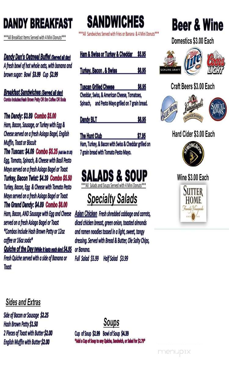 Dandy Donuts, LLC. - Machesney Park, IL menu_pic