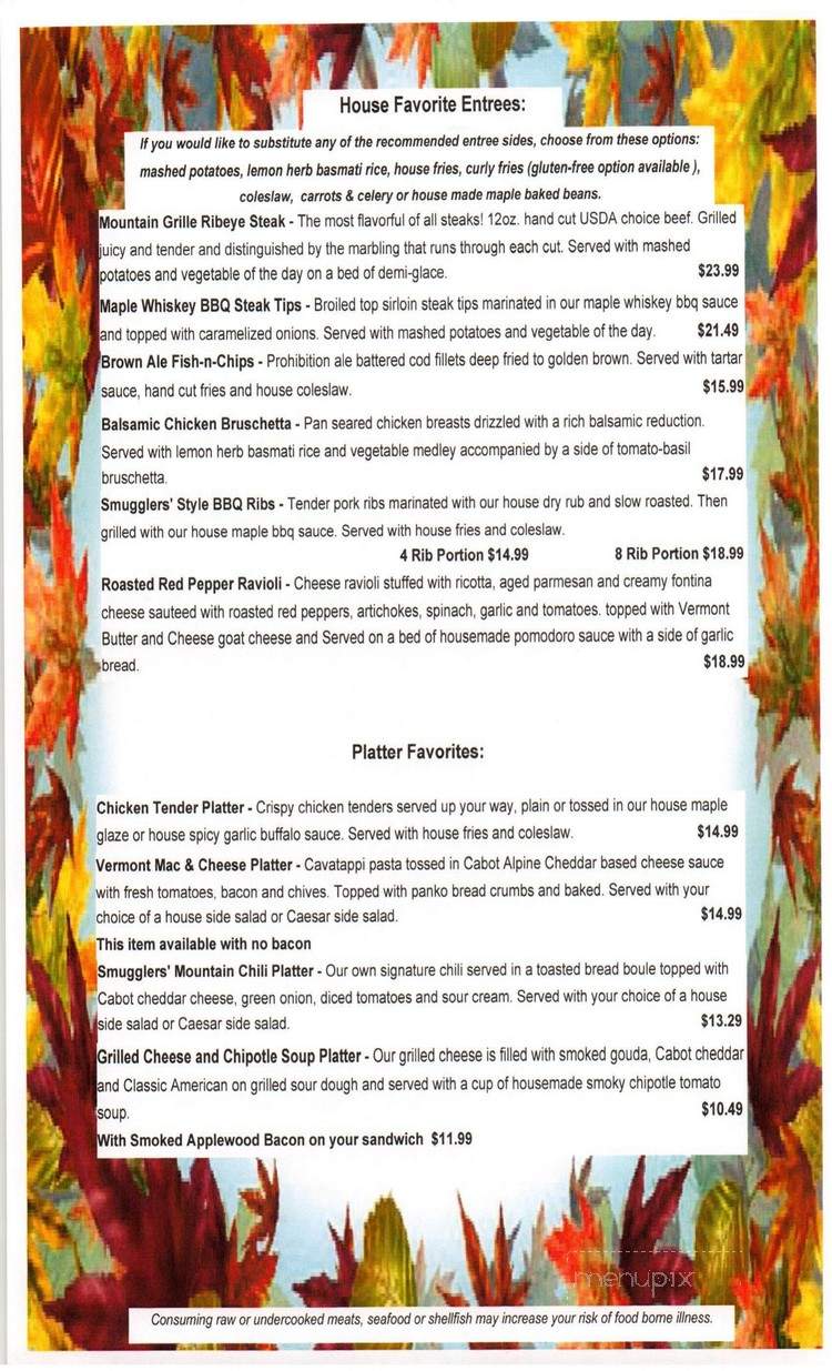 Black Bear Tavern - Smugglers Notch, VT menu_pic