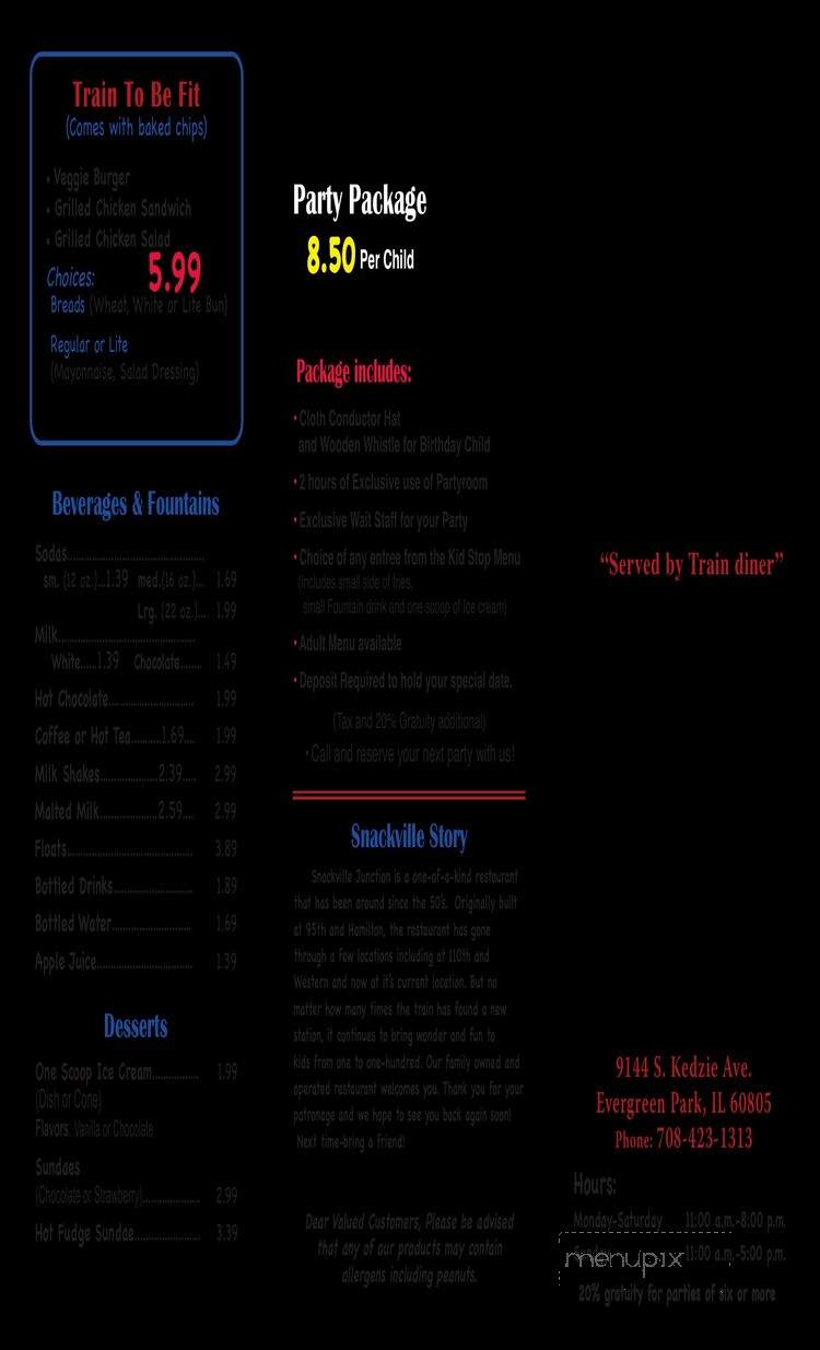 Snackville Junction - Evergreen Park, IL menu_pic