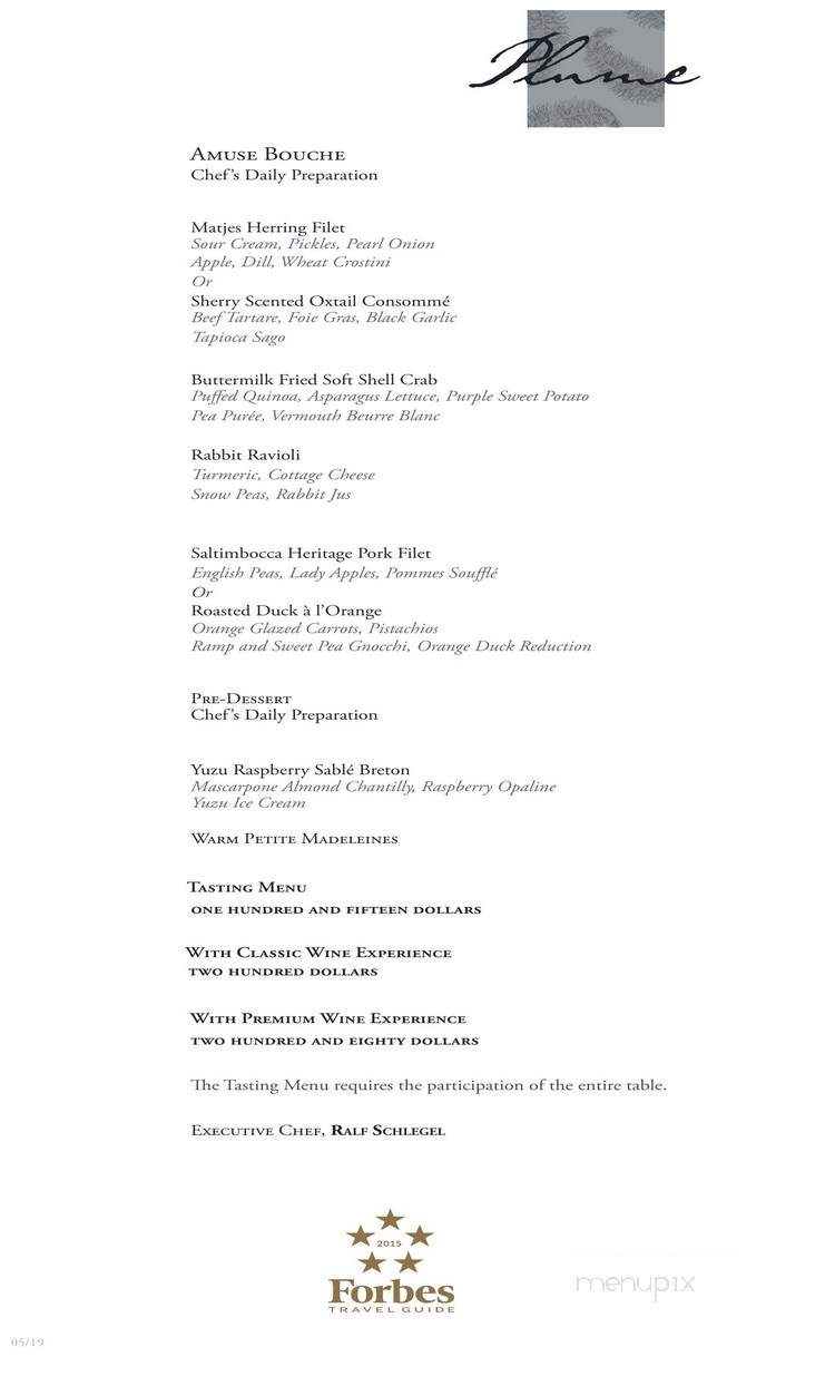 Plume - Washington, DC menu_pic