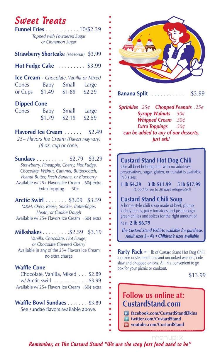 The Custard Stand - Elkins, WV menu_pic