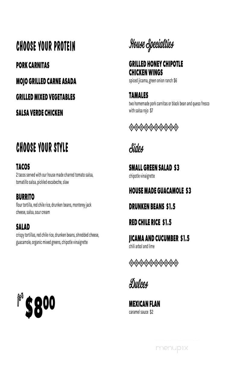The Pinto - San Ramon, CA menu_pic