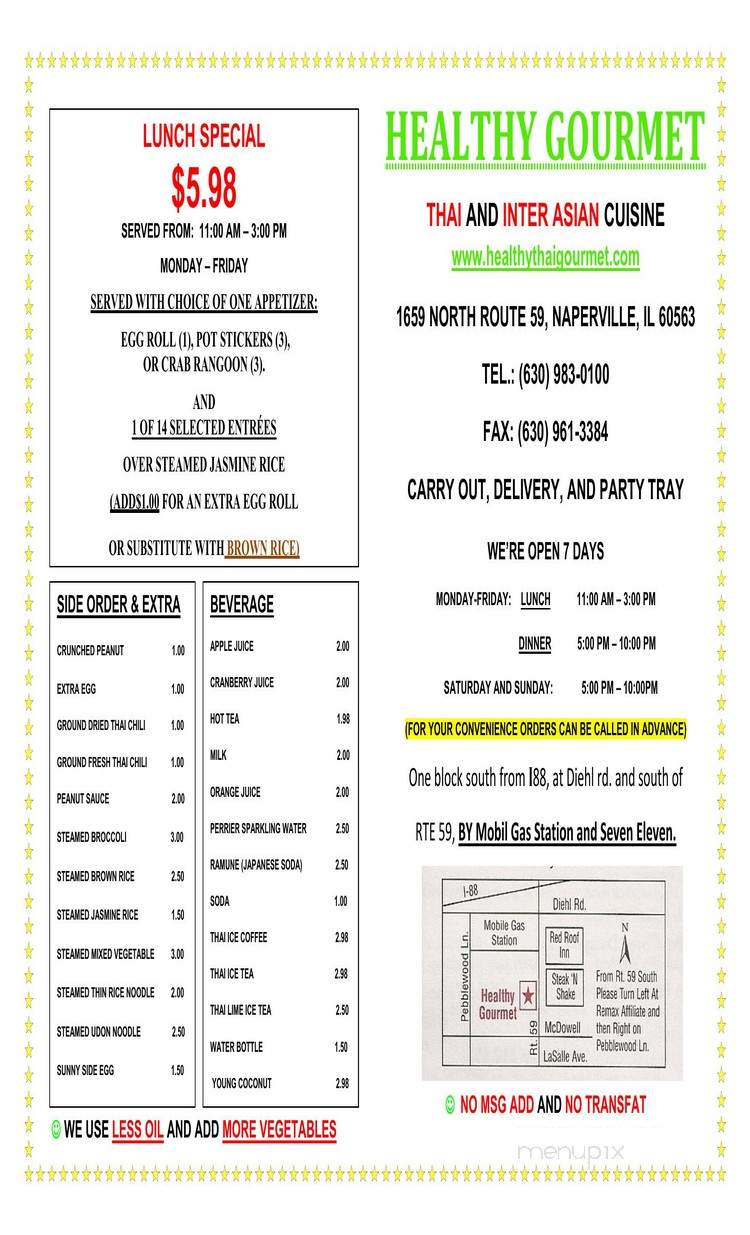 Healthy Gourmet - Naperville, IL menu_pic