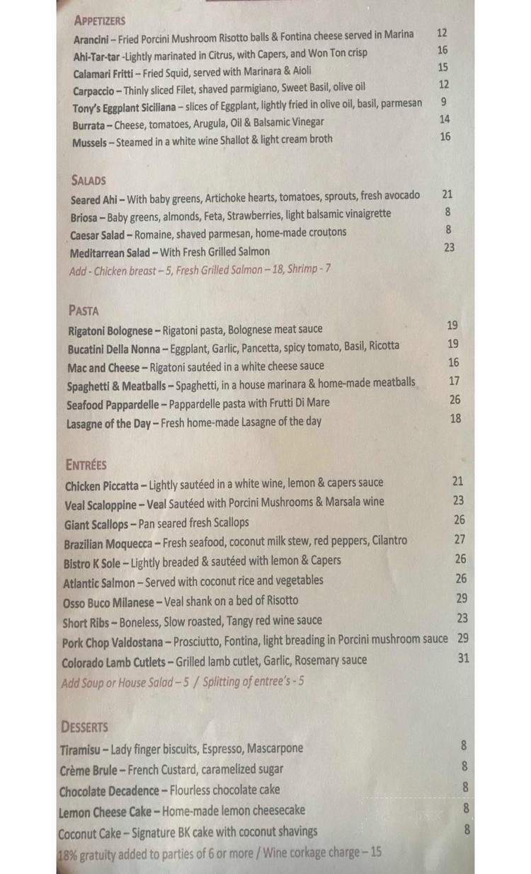 Bistro K - Laguna Niguel, CA menu_pic